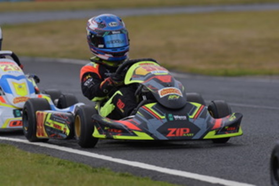 ZIP Kart PaddlUp racer Ethan Griffiths at Clay Pigeon