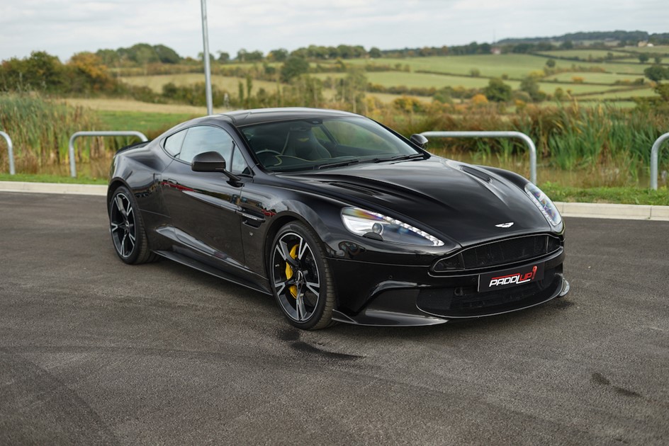 A 2017 Aston Martin Vanquish S with a Stealth and carbon fibre exterior