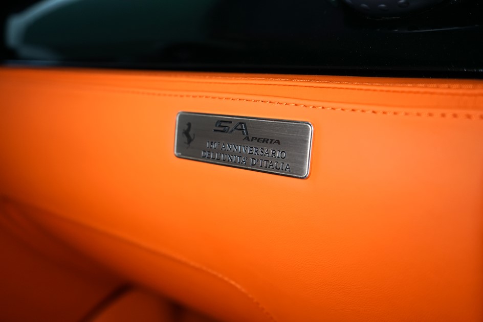 SA Aperta plaque on the Ferrari 599